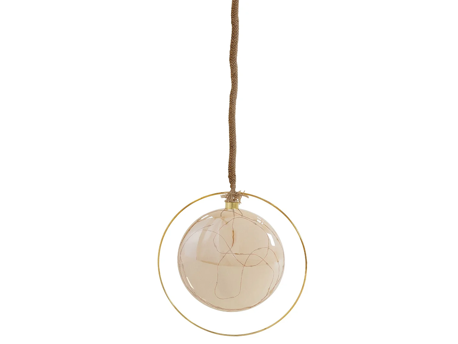 Boule de Noël suspendue avec LED décoration de Noël en verre doré Ø18 cm