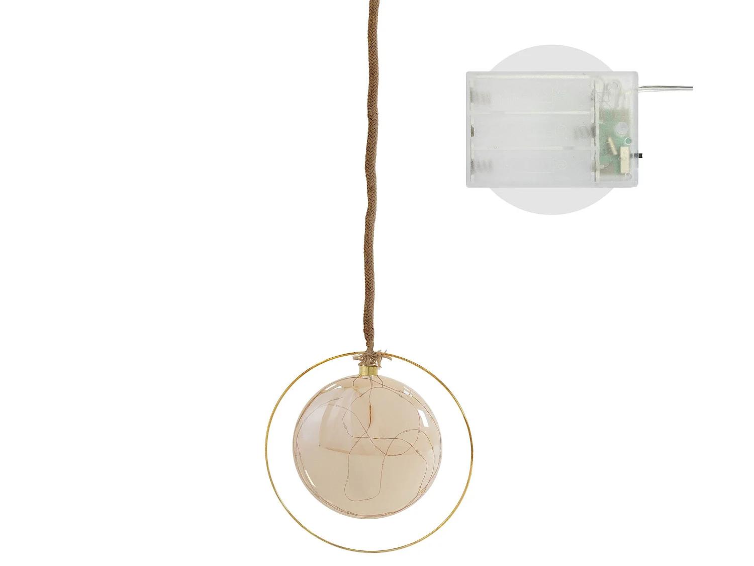 Boule de Noël suspendue avec LED décoration de Noël en verre doré Ø18 cm