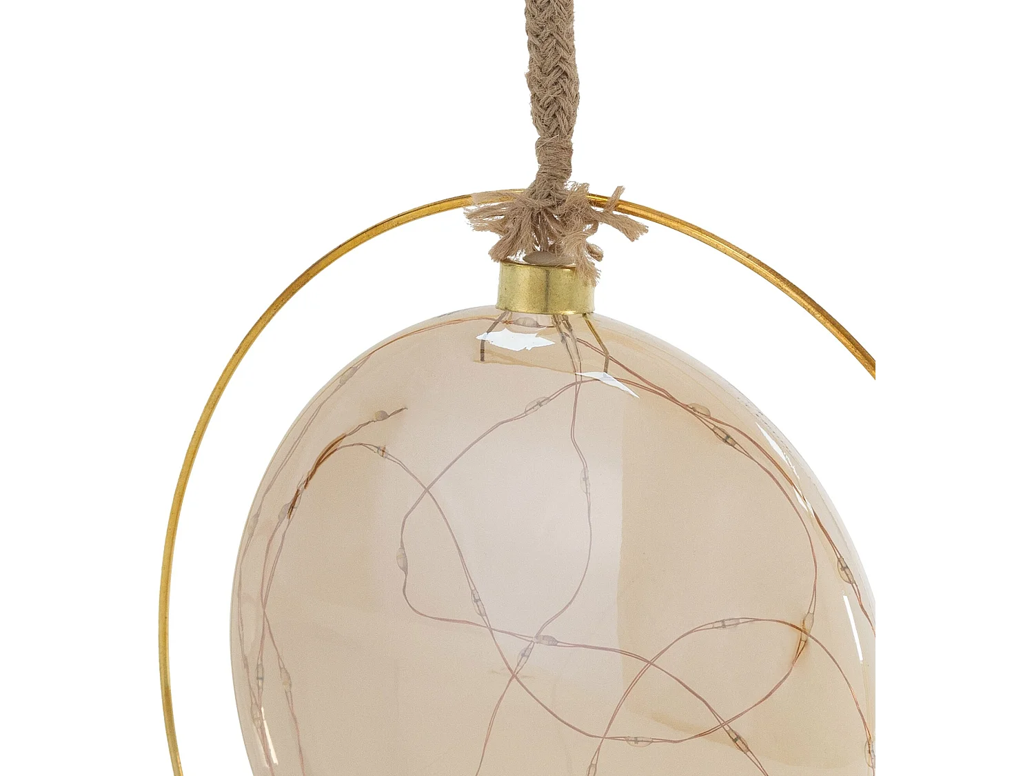 Boule de Noël suspendue avec LED décoration de Noël en verre doré Ø18 cm