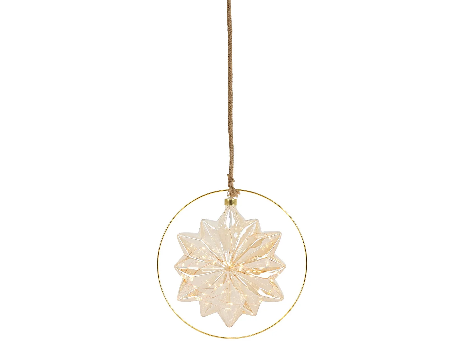 Étoile de Noël LED décoration verre/métal doré étoile lumineuse suspendue Ø18 cm