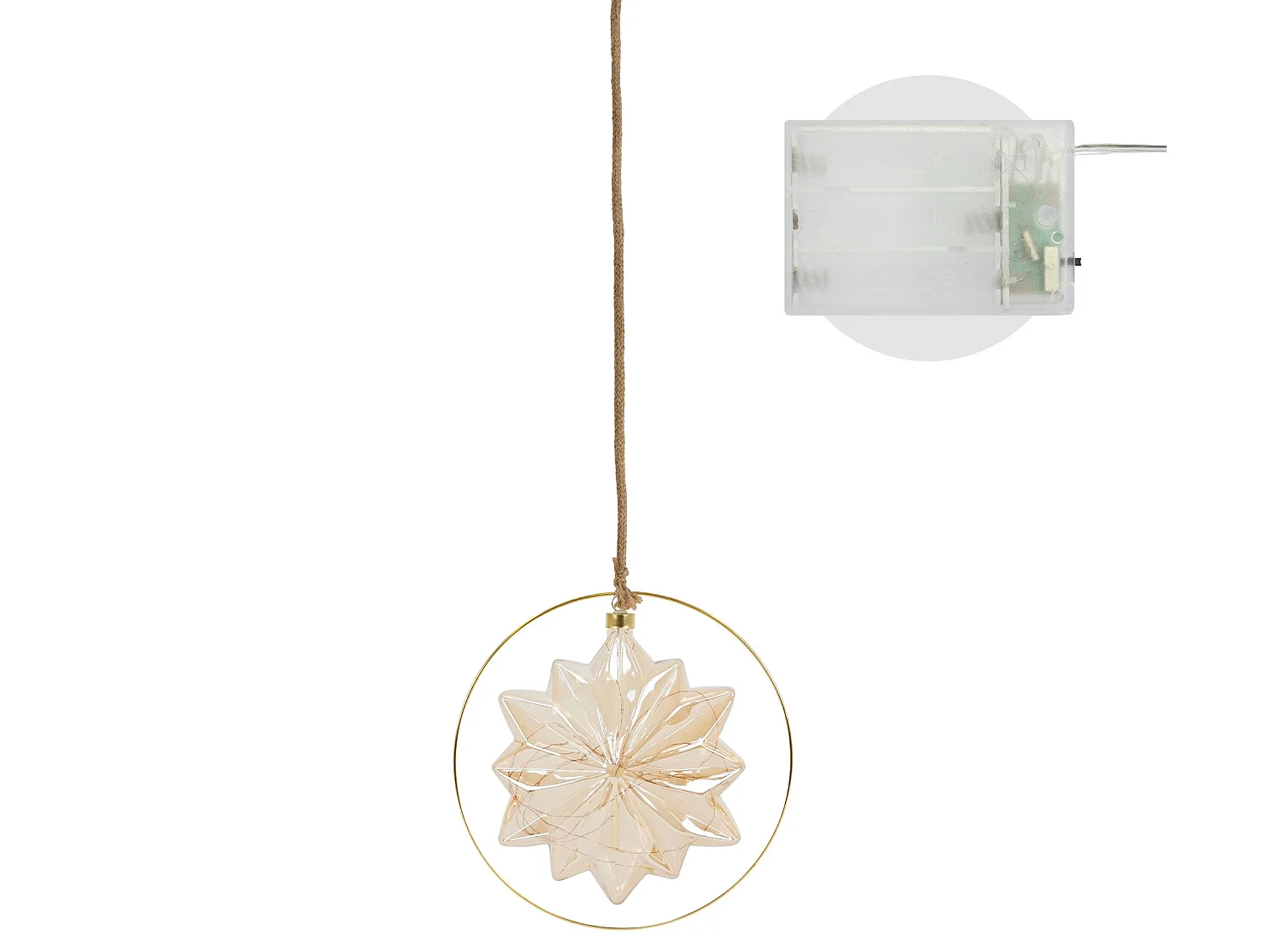Étoile de Noël LED décoration verre/métal doré étoile lumineuse suspendue Ø18 cm
