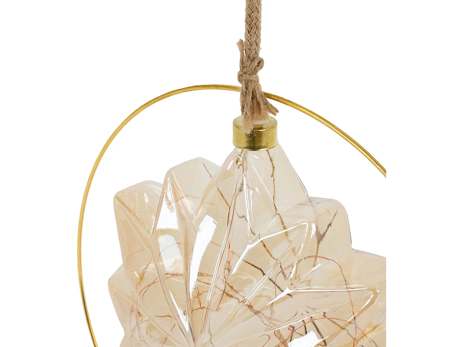 Étoile de Noël LED décoration verre/métal doré étoile lumineuse suspendue Ø18 cm