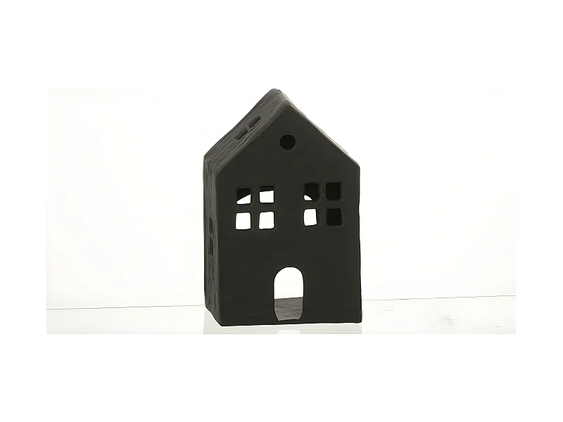 Candelabro de casa de aluminio negro 12x7x19cm