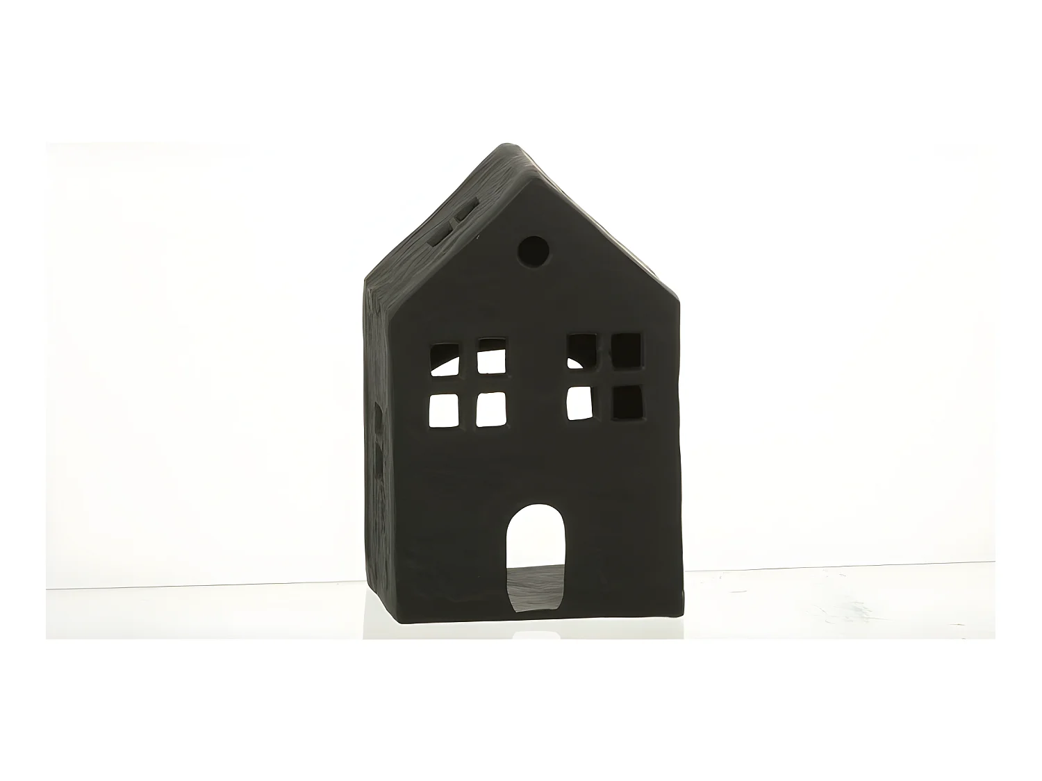 Candelabro de casa de aluminio negro 12x7x19cm