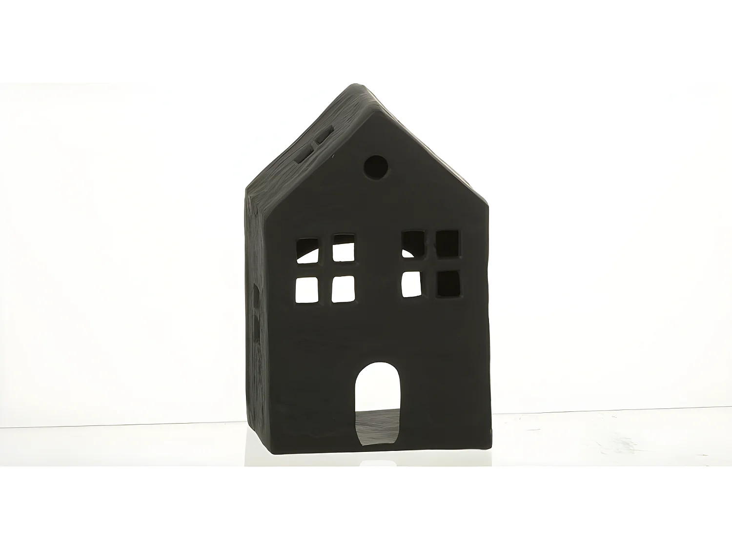 Candelabro de casa de aluminio negro 12x7x19cm