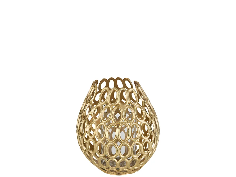 Portacandela circolare in alluminio 30x30x34 cm