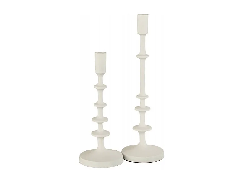 Chandelier 1 bougie en aluminium blanc H 42 cm