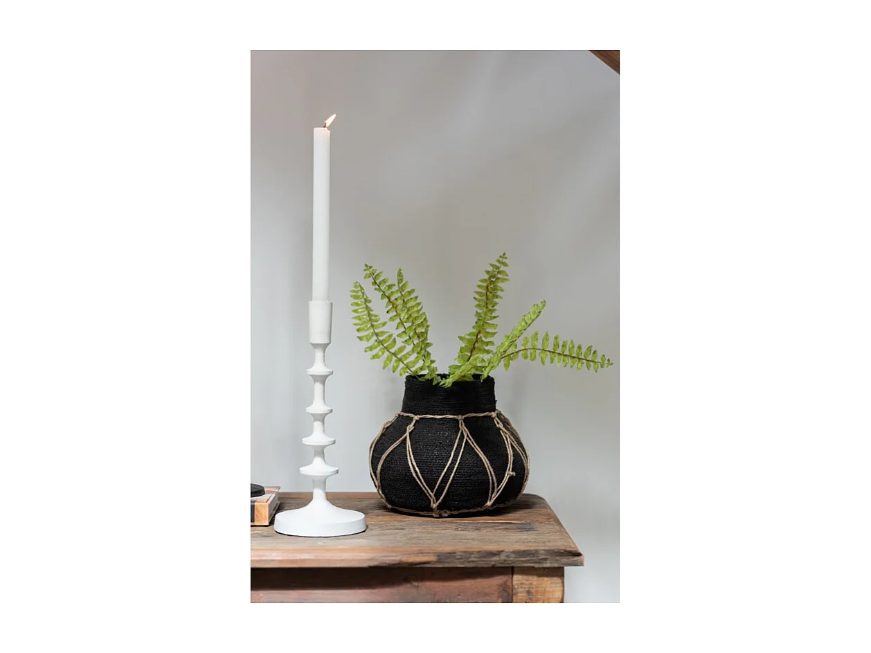 Chandelier 1 bougie en aluminium blanc H 42 cm