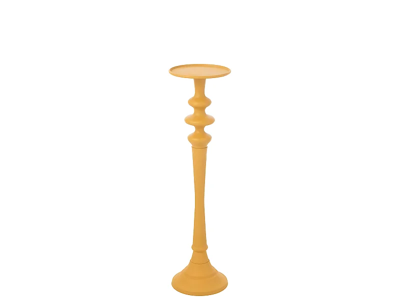 Portavelas alto de aluminio ocre 24x24x84cm