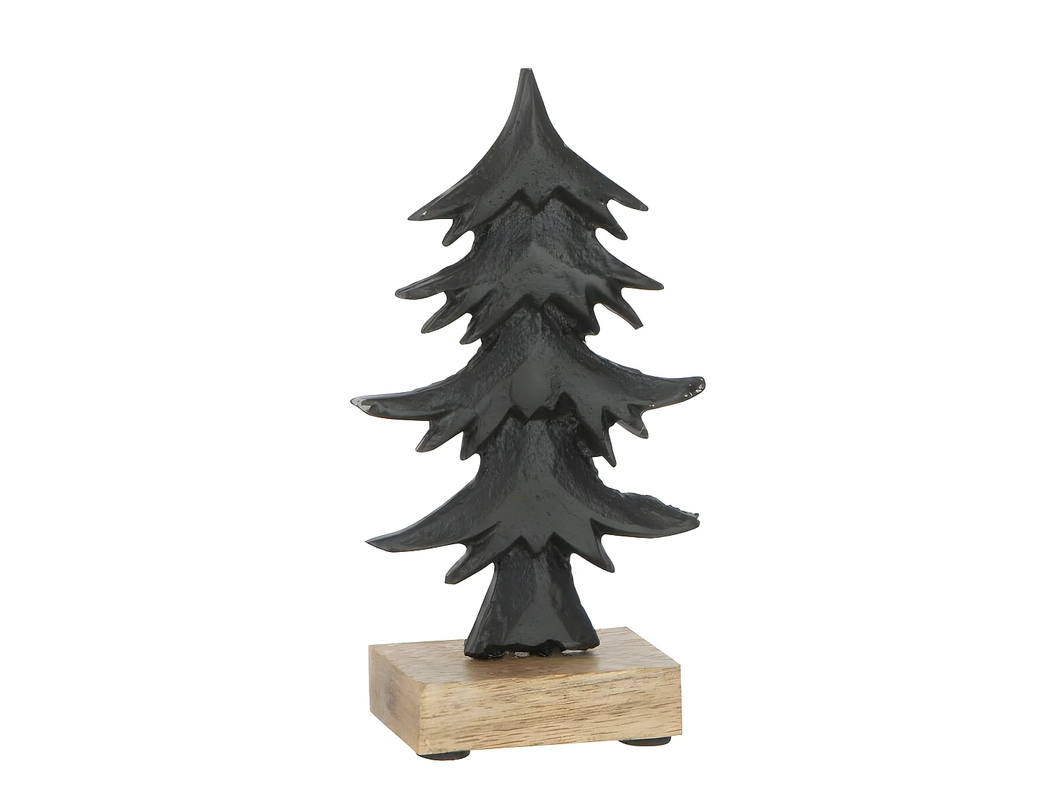 Árbol decorativo de madera con base de aluminio negro 11x5x22cm