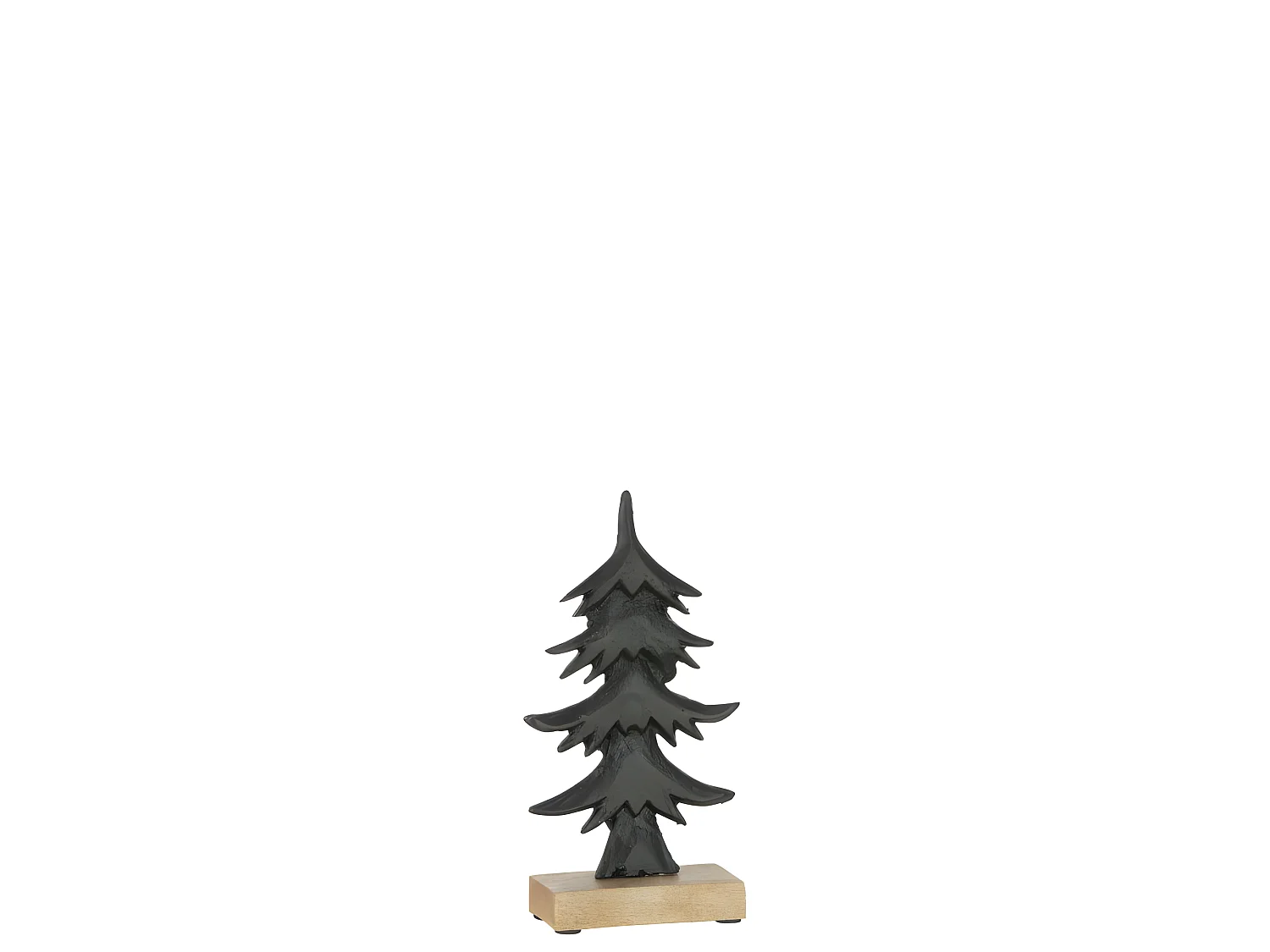 Árbol decorativo de madera con base de aluminio negro 11x5x22cm