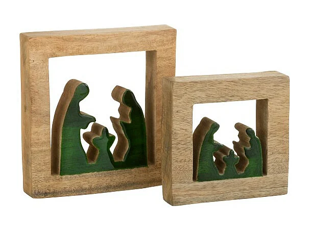 Cuna de madera verde 20x20x4 cm