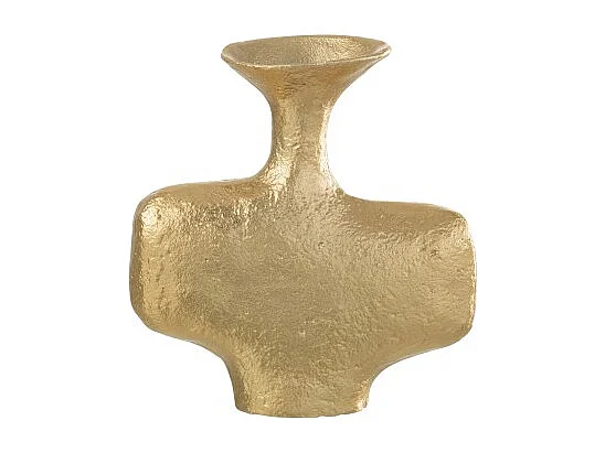 Jarrón de aluminio dorado de 20x6.5x21 cm
