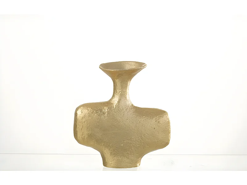 Jarrón de aluminio dorado de 20x6.5x21 cm