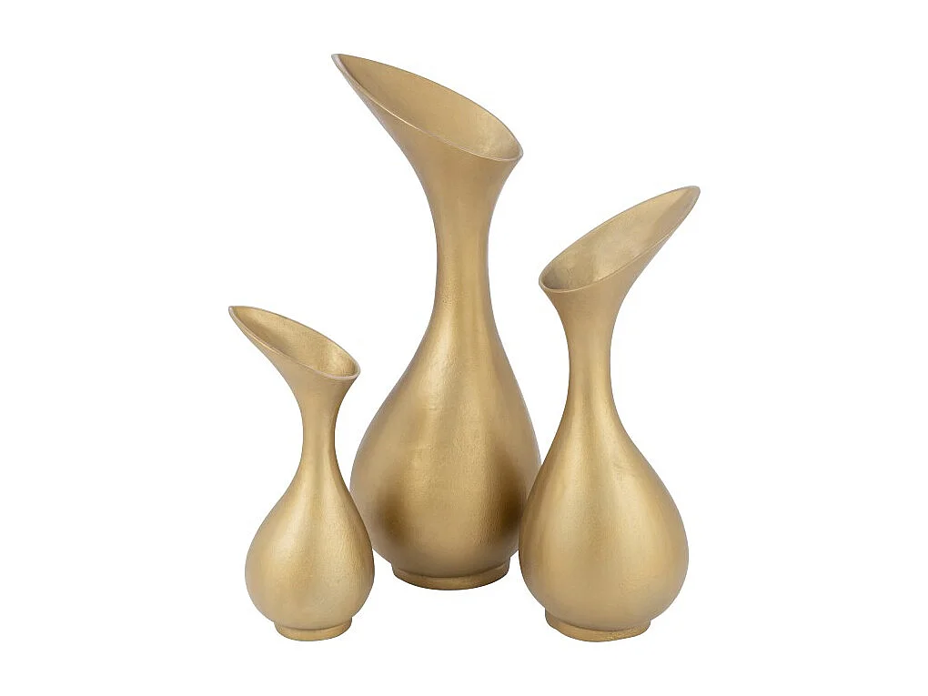 Jarrón de Aluminio Dorado 35x29x77cm