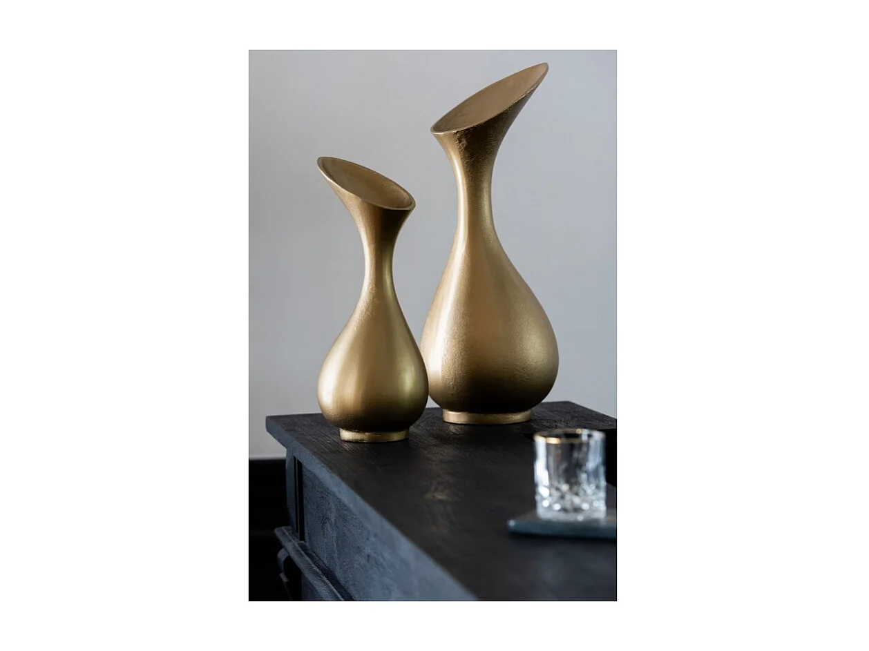 Jarrón de Aluminio Dorado 35x29x77cm