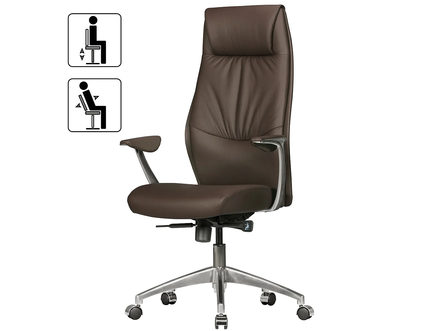 Bürostuhl Echt-Leder Schreibtischstuhl Chefsessel Drehstuhl 120KG