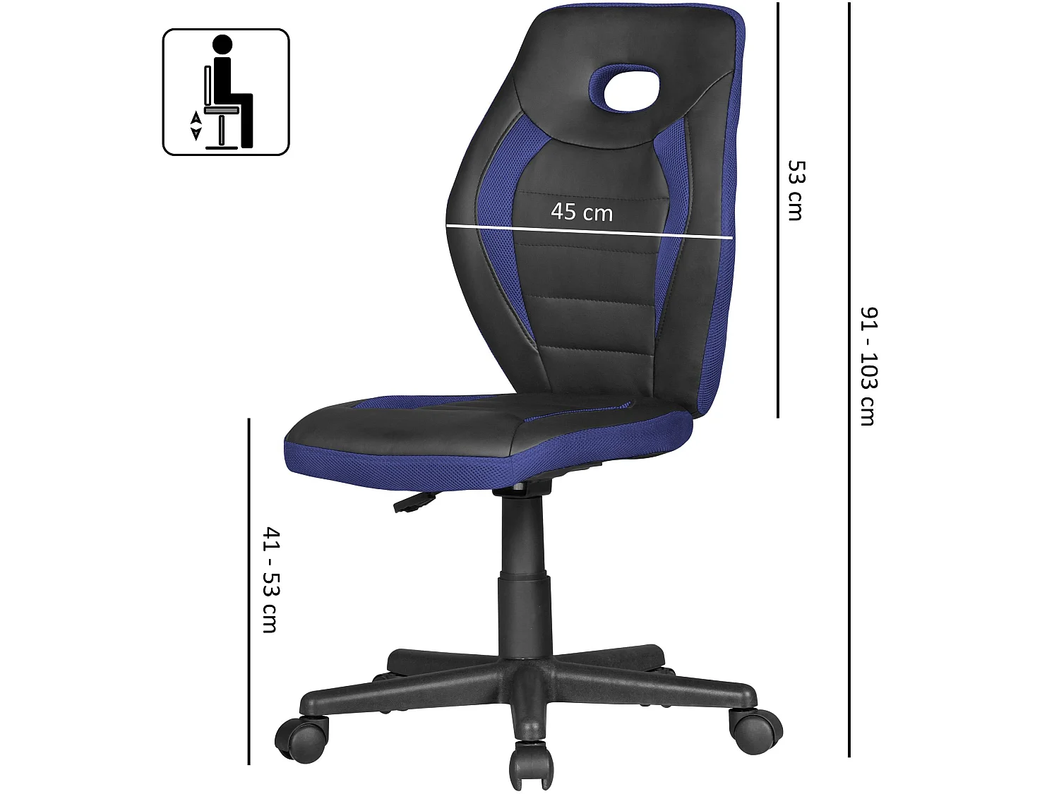 Bürostuhl Stoff Drehstuhl mit Armlehne Schreibtischstuhl Jugendstuhl