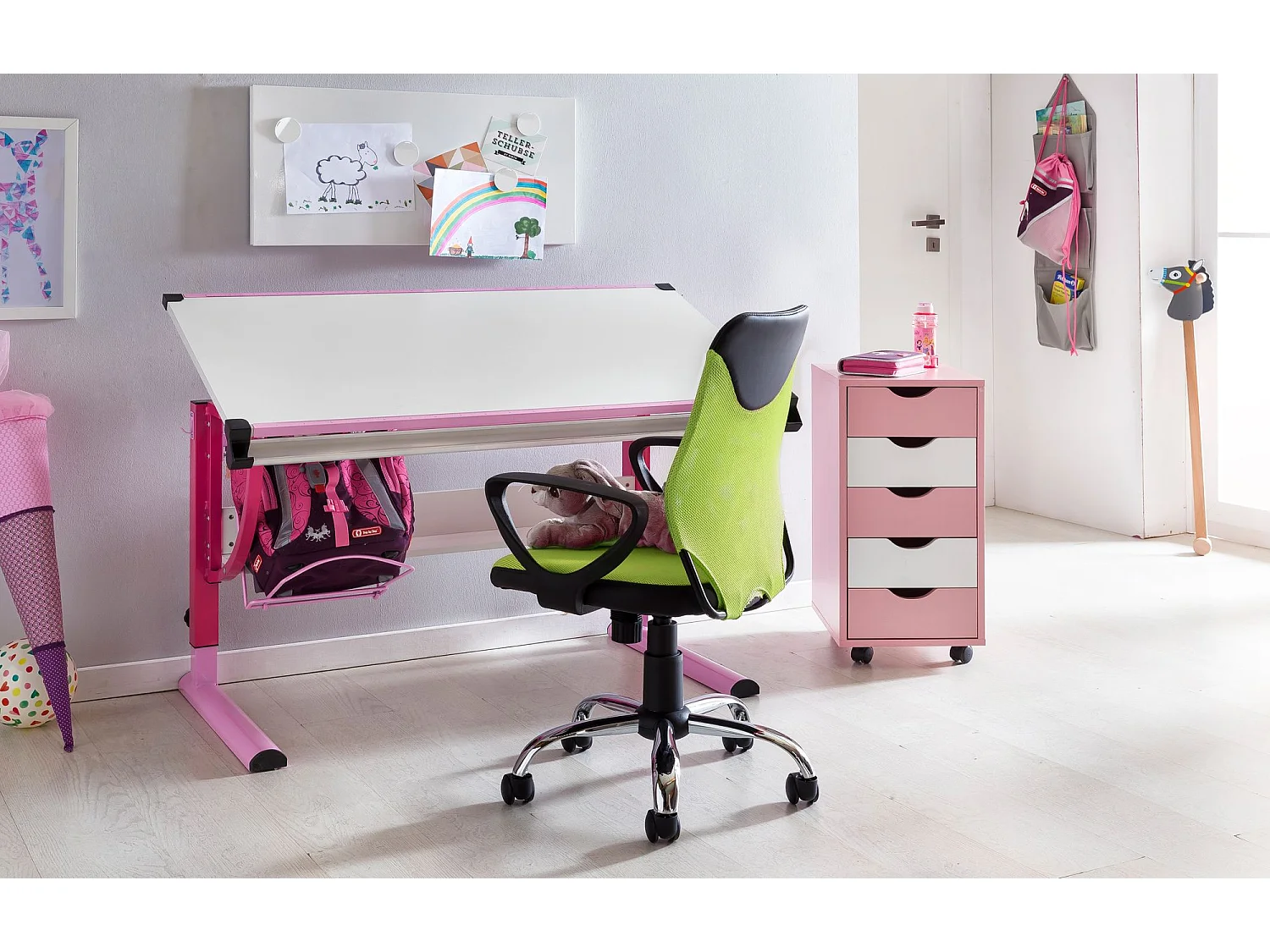 Schreibtischstuhl  Stoff Schwarz Drehstuhl Armlehne Büro Sessel Bürostuhl