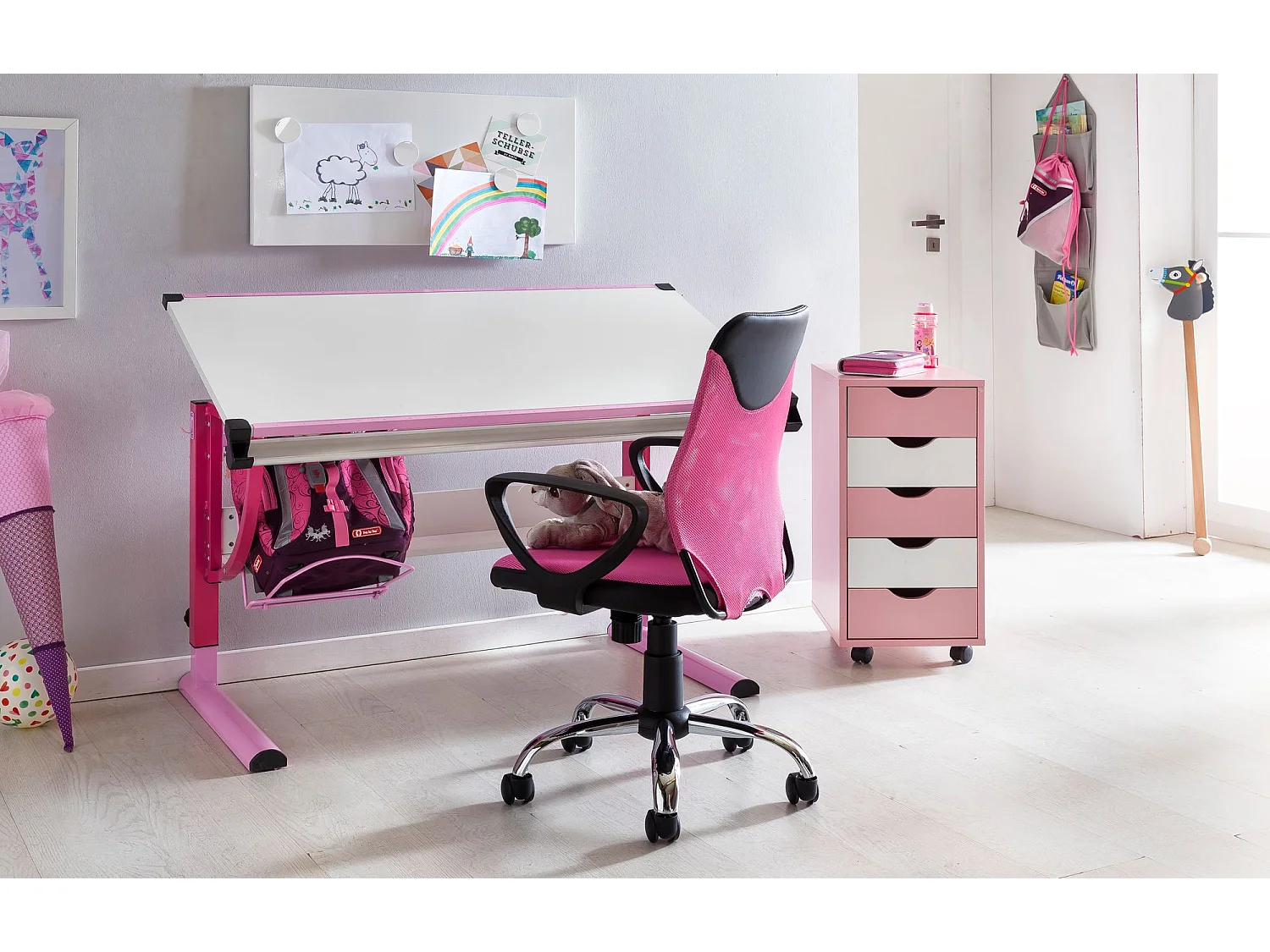 Chaise de bureau enfant Chaise pivotante Tissu Fauteuil Ergonomique