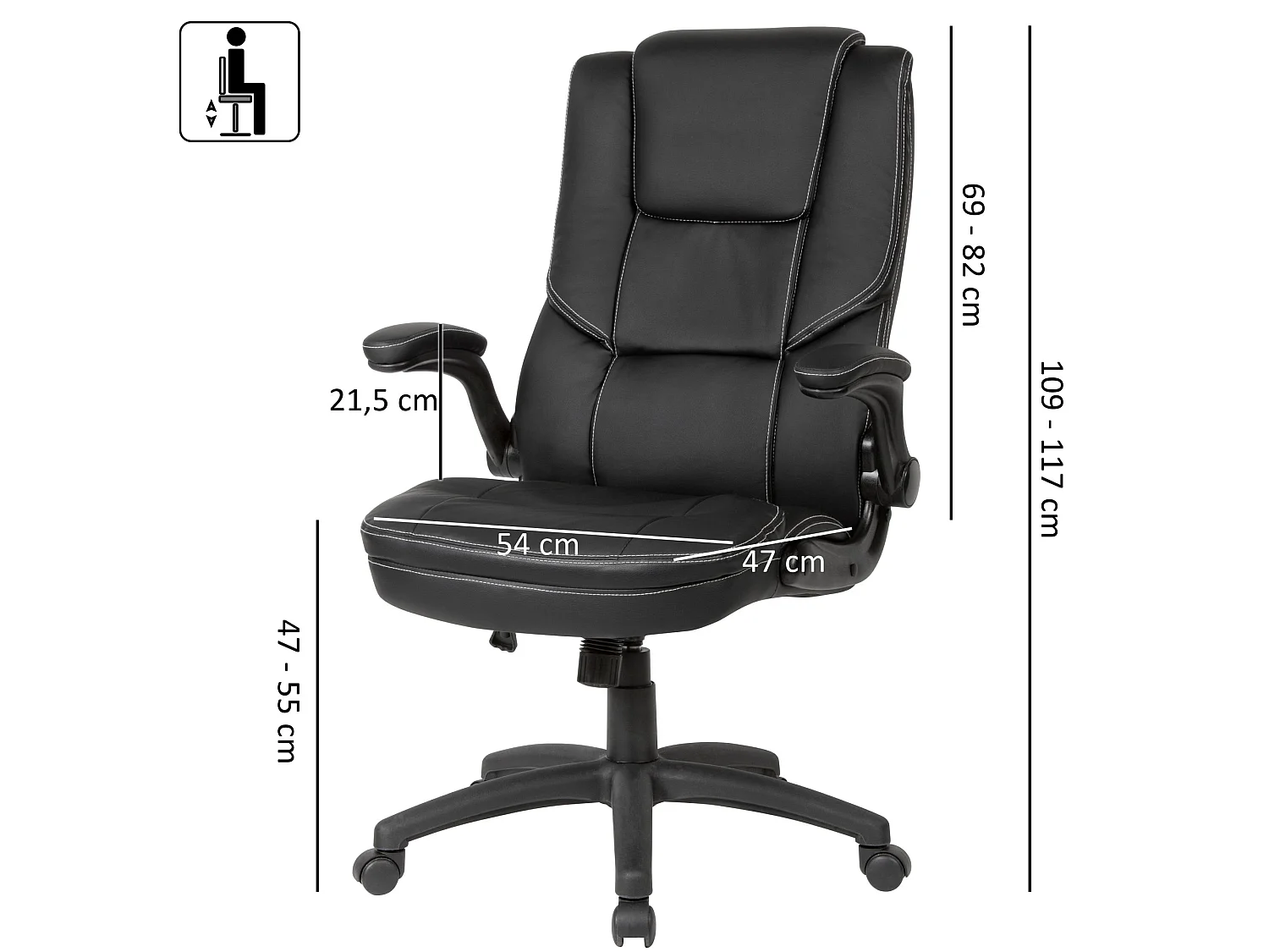 chaise de bureau cuir synthétique noir chaise de bureau pivotante fauteuil de bureau 120 kg