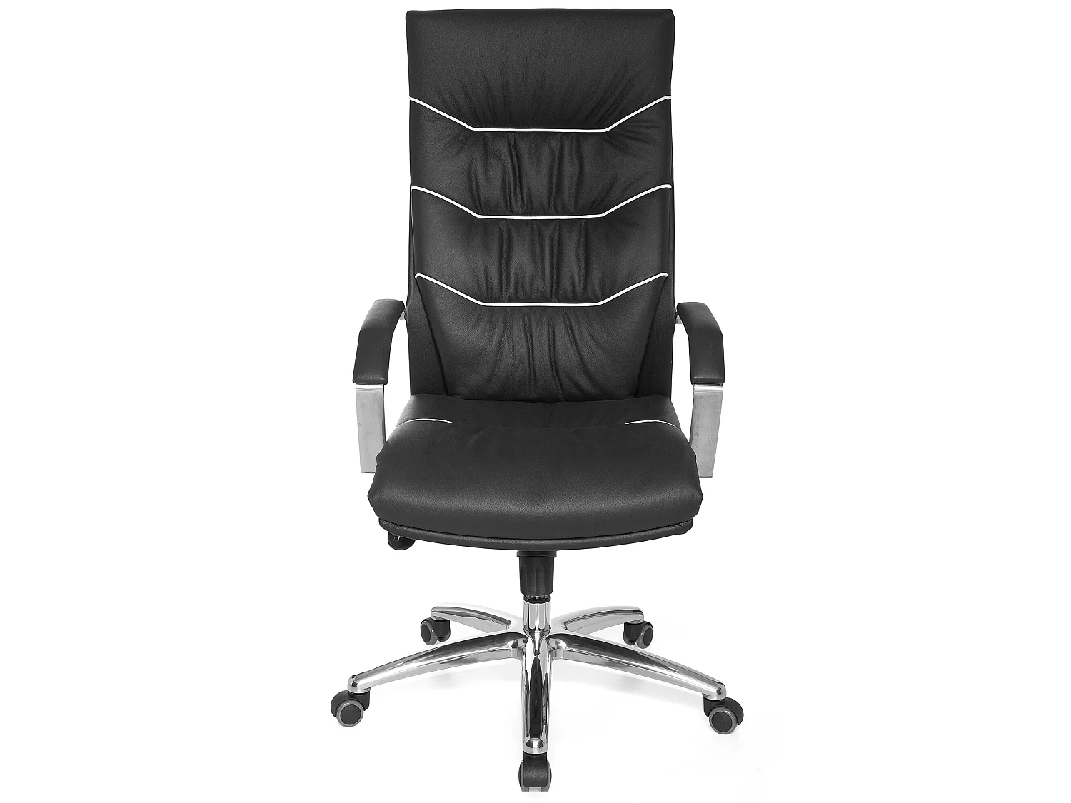Poltrona direzionale XXL in vera pelle nera, sedia da ufficio girevole per scrivania