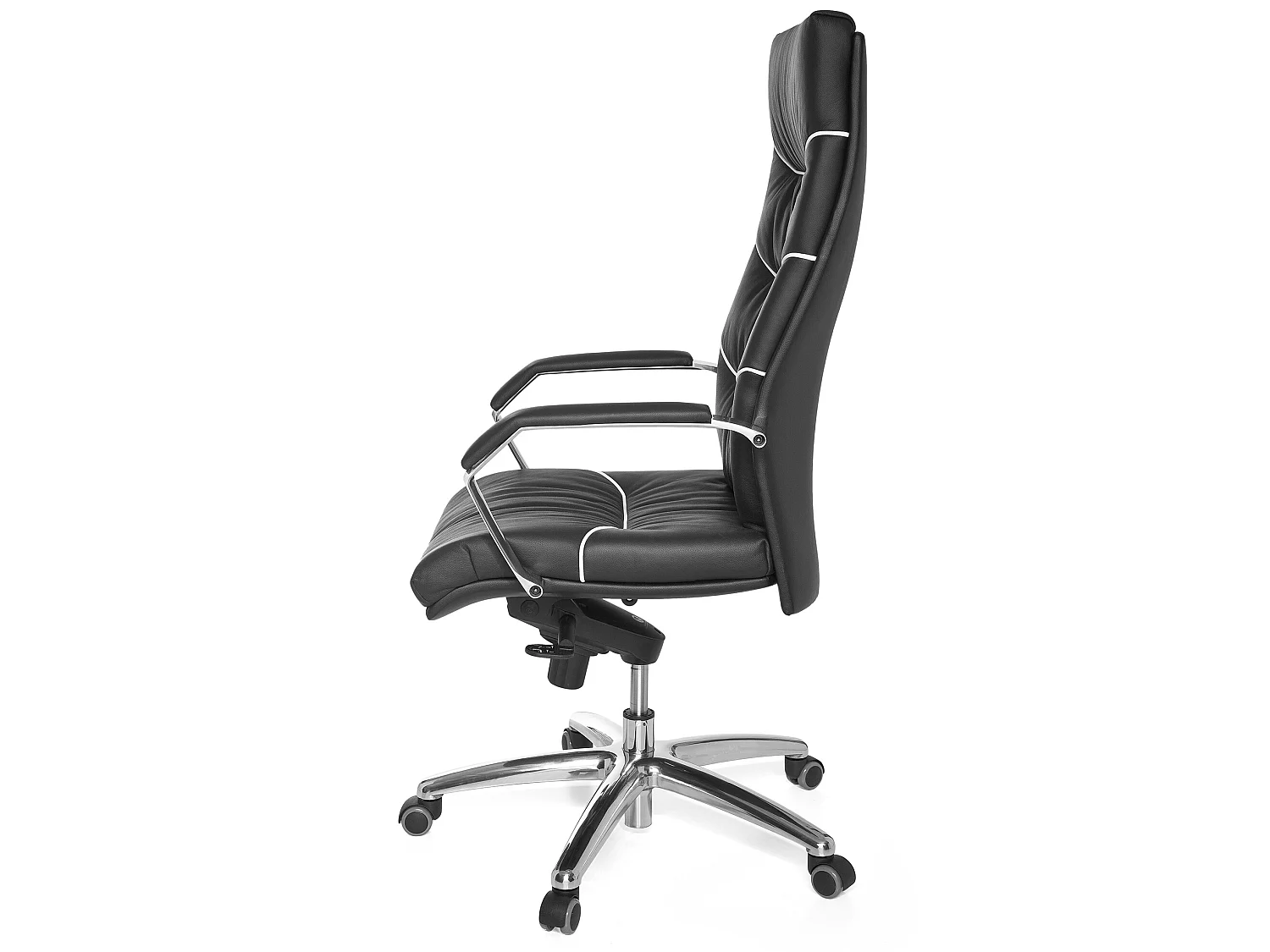 Poltrona direzionale XXL in vera pelle nera, sedia da ufficio girevole per scrivania