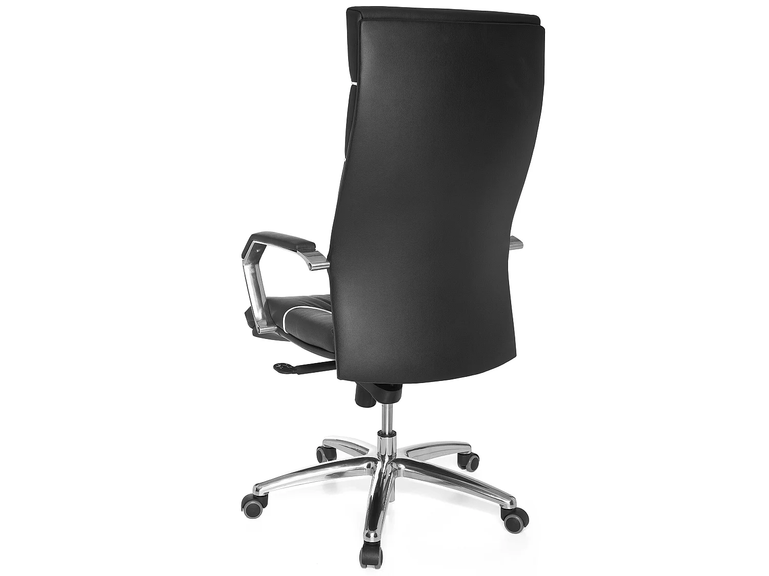 Poltrona direzionale XXL in vera pelle nera, sedia da ufficio girevole per scrivania