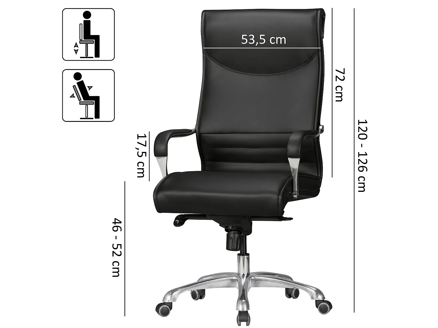 Bürostuhl Ergonomisch Drehstuhl Stoff Schwarz Chefsessel Kopfstütze Büro Sessel