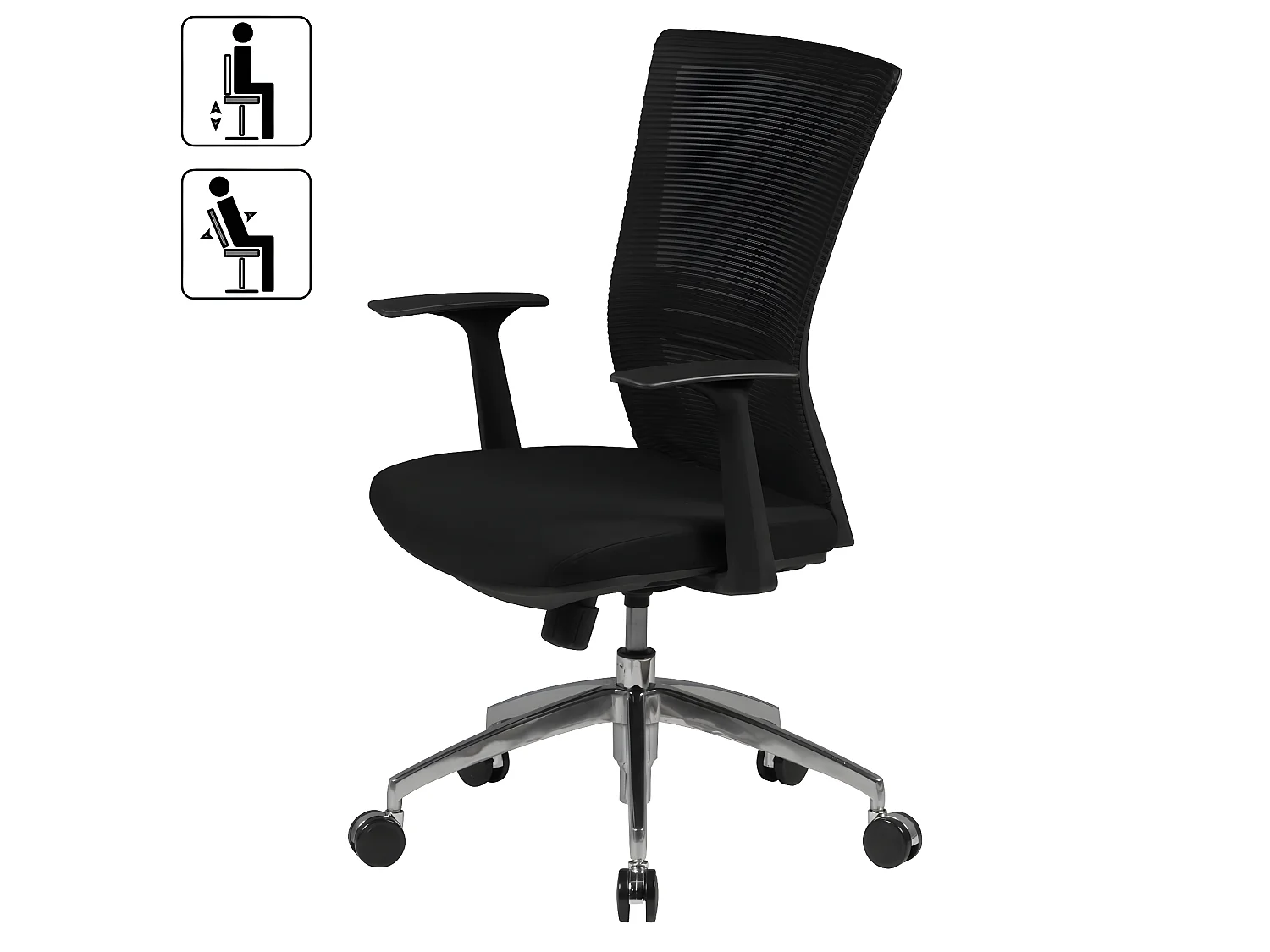 Bürostuhl schwarz Drehstuhl Netzrücken mit Lendenwirbelstütze Stuhl neu