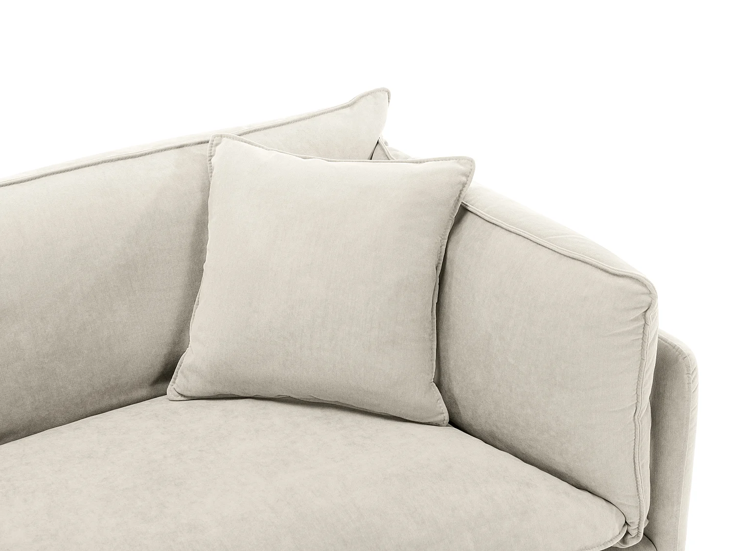 Driezitsbank van beige stof CORFINO