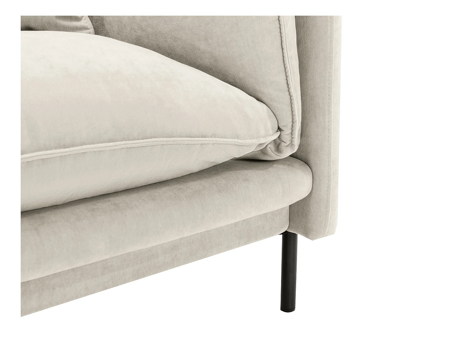 Driezitsbank van beige stof CORFINO