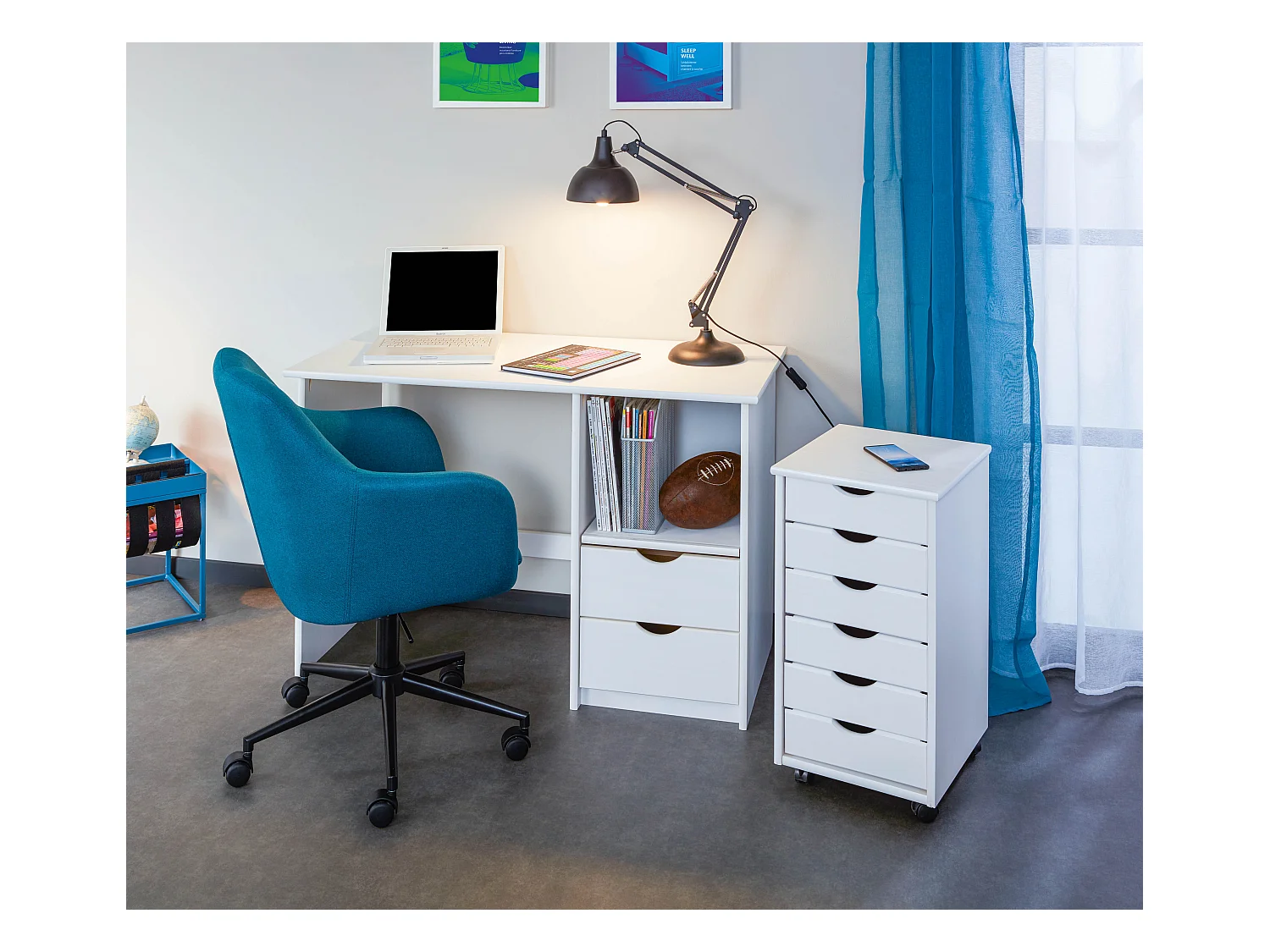 Simra Kommode Rollcontainer, 6 Schubladen, weiss .