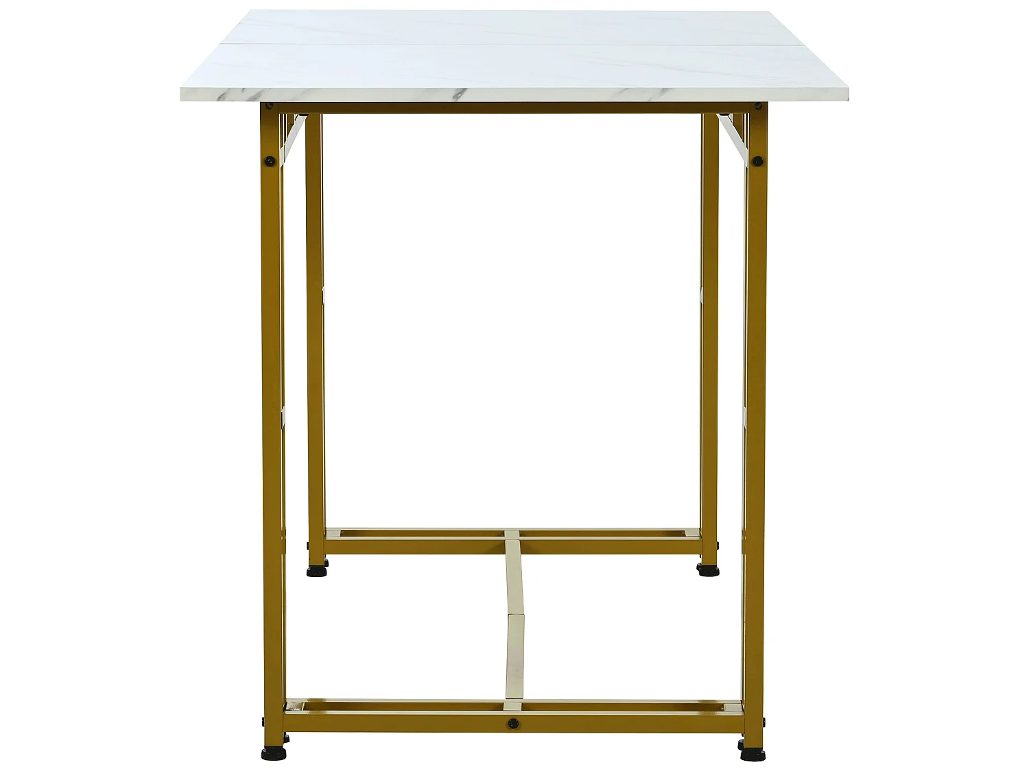 Esstisch – Platte mit Marmoreffekt – goldene Metallbeine – 120 x 70 cm – Weiß und Gold