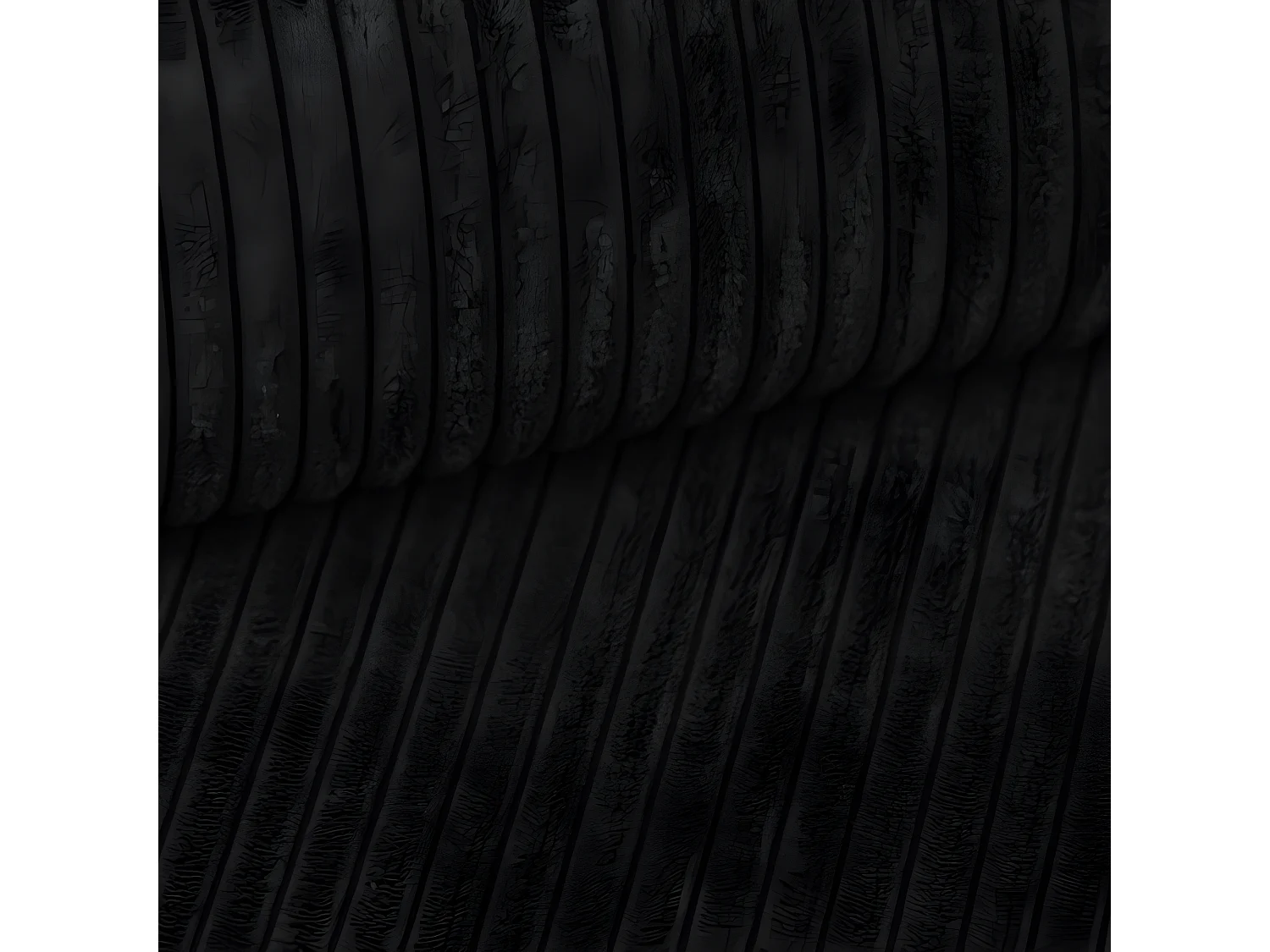 Canapé convertible 3 places VELLA en velours côtelé noir