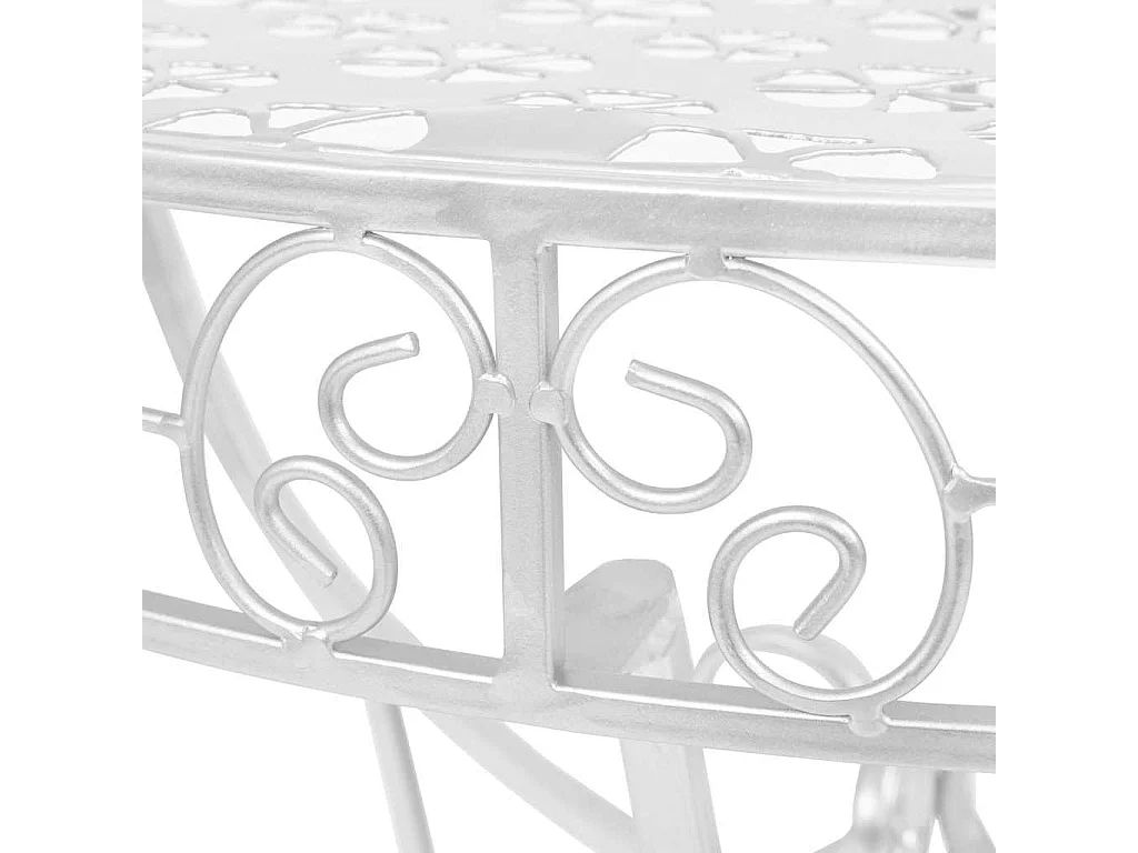 Tavolino Vintage in Metallo Semicircolare 72x36x74 cm Argento