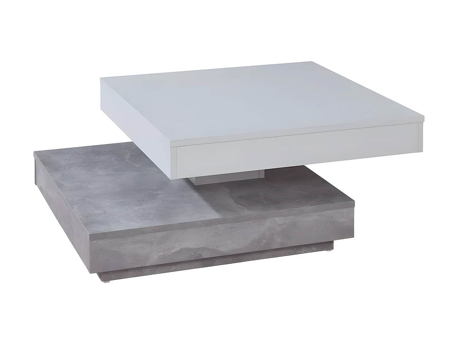 Table basse Universal CT-119 Gris béton et blanc