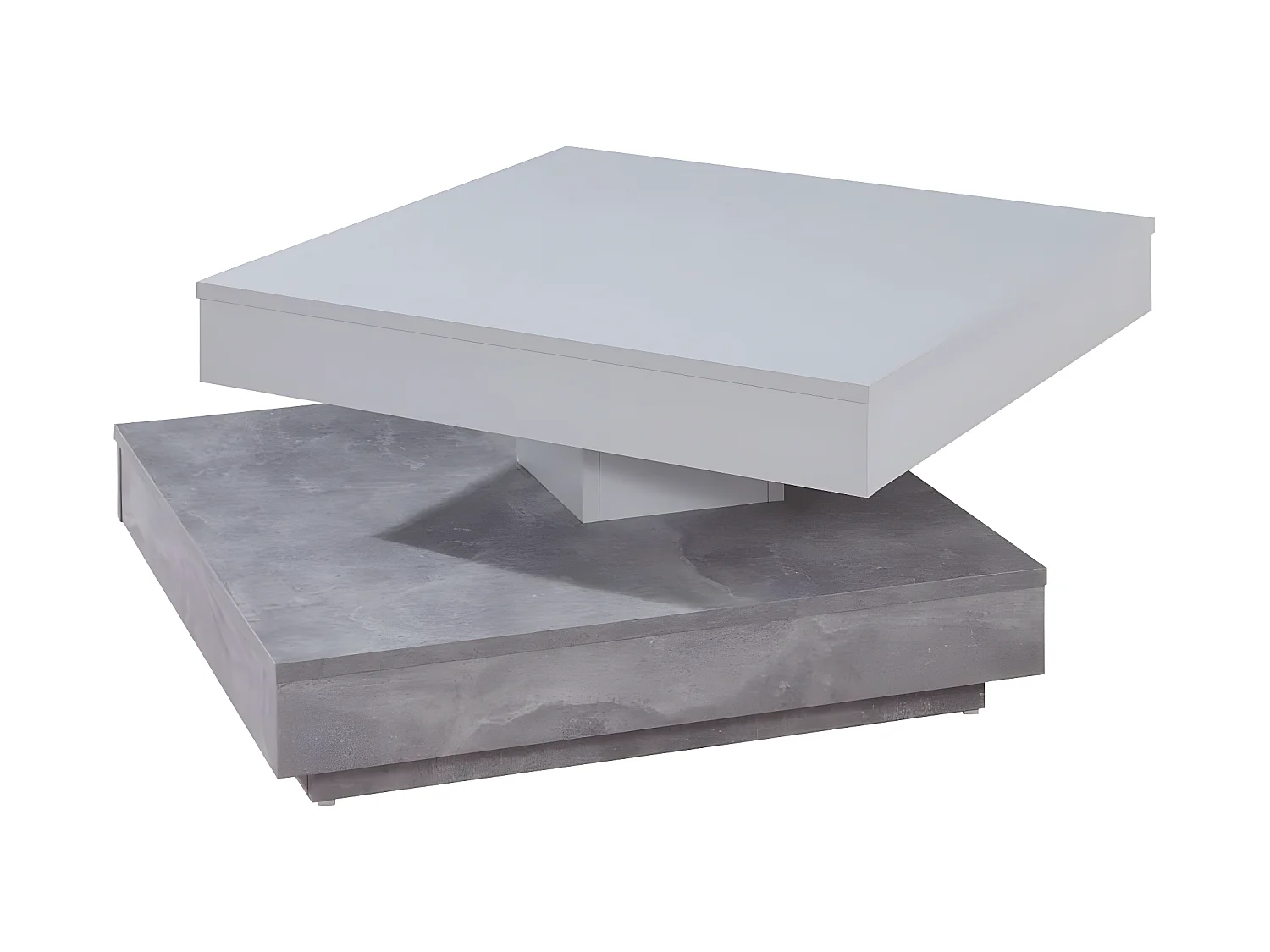 Table basse Universal CT-119 Gris béton et blanc