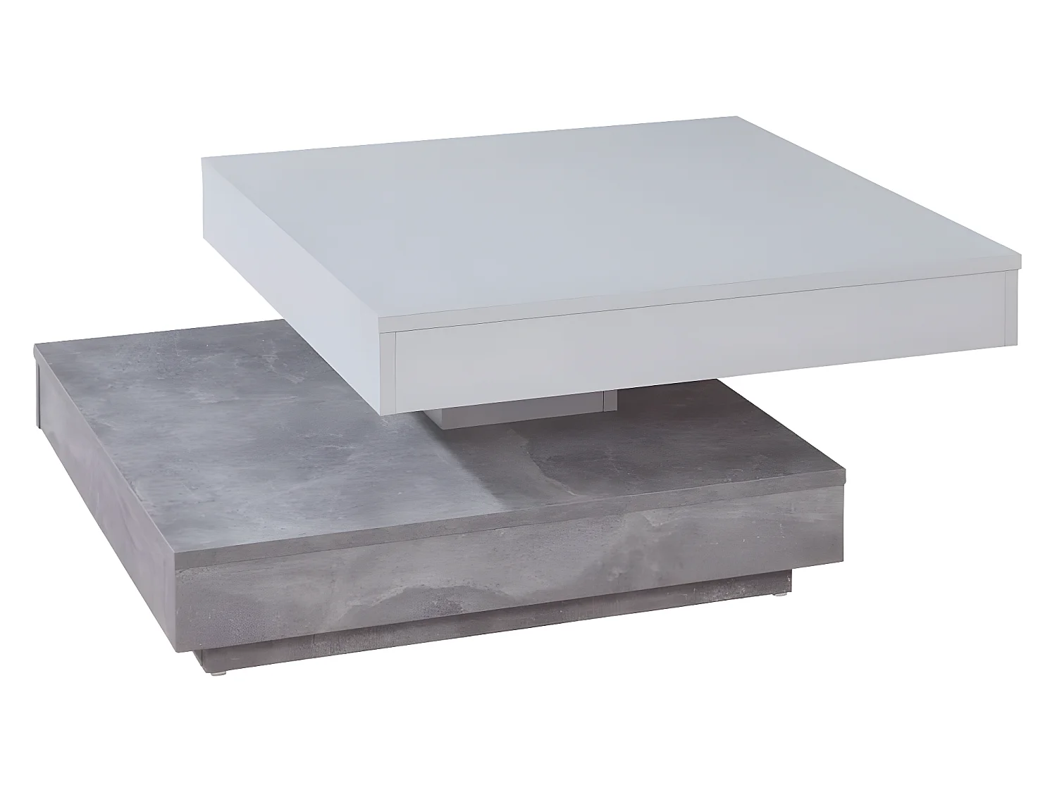 Table basse Universal CT-119 Gris béton et blanc