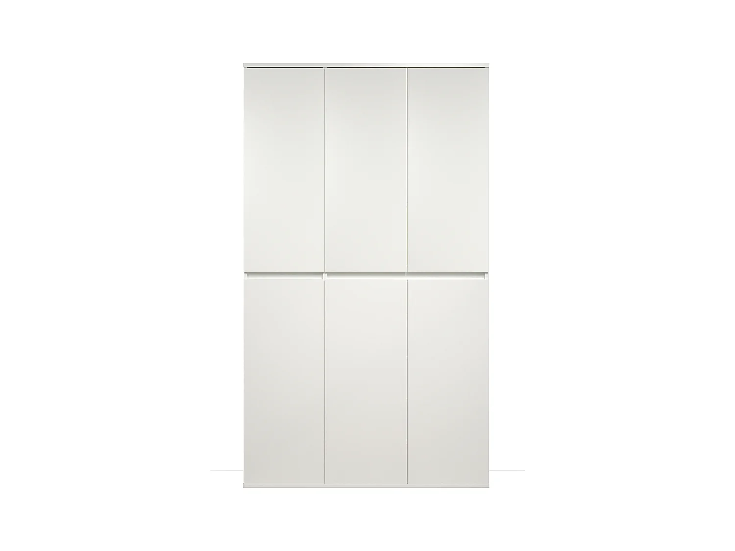 Armoire de rangement 6 portes bois mélaminé blanc brillant Narry