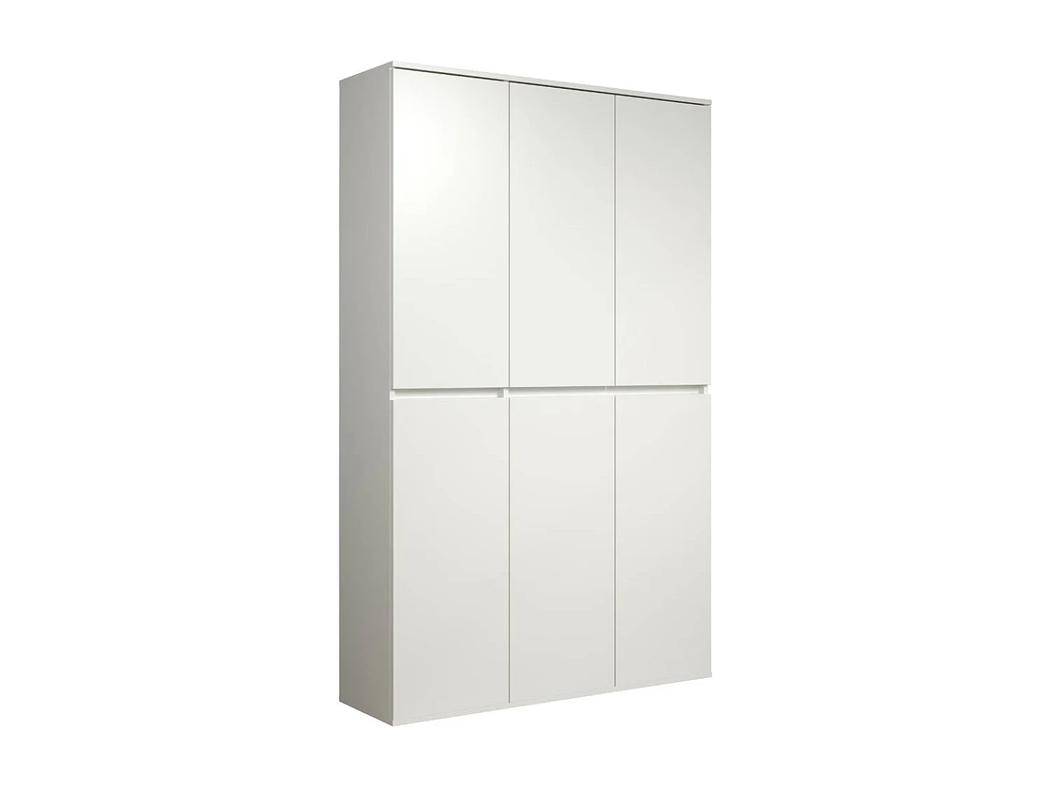 Narry 6-deurs glanzend witte melaminehouten opbergkast