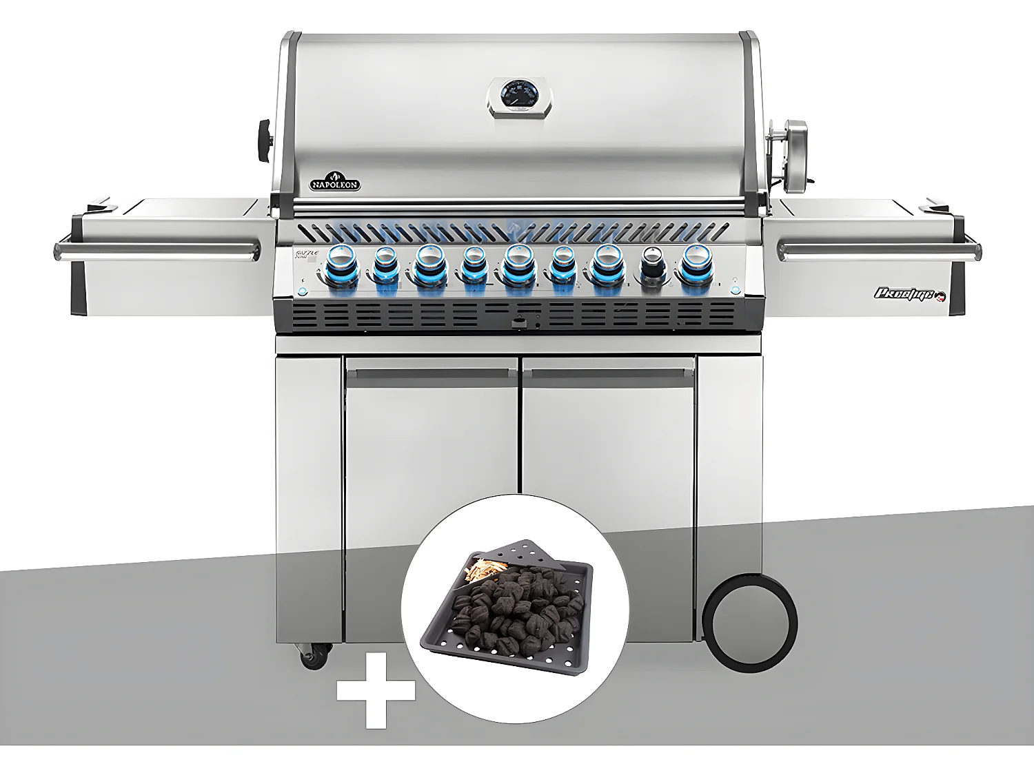 Barbecue à gaz Prestige Pro 665 SIB inox + Plateau charbon - Napoleon