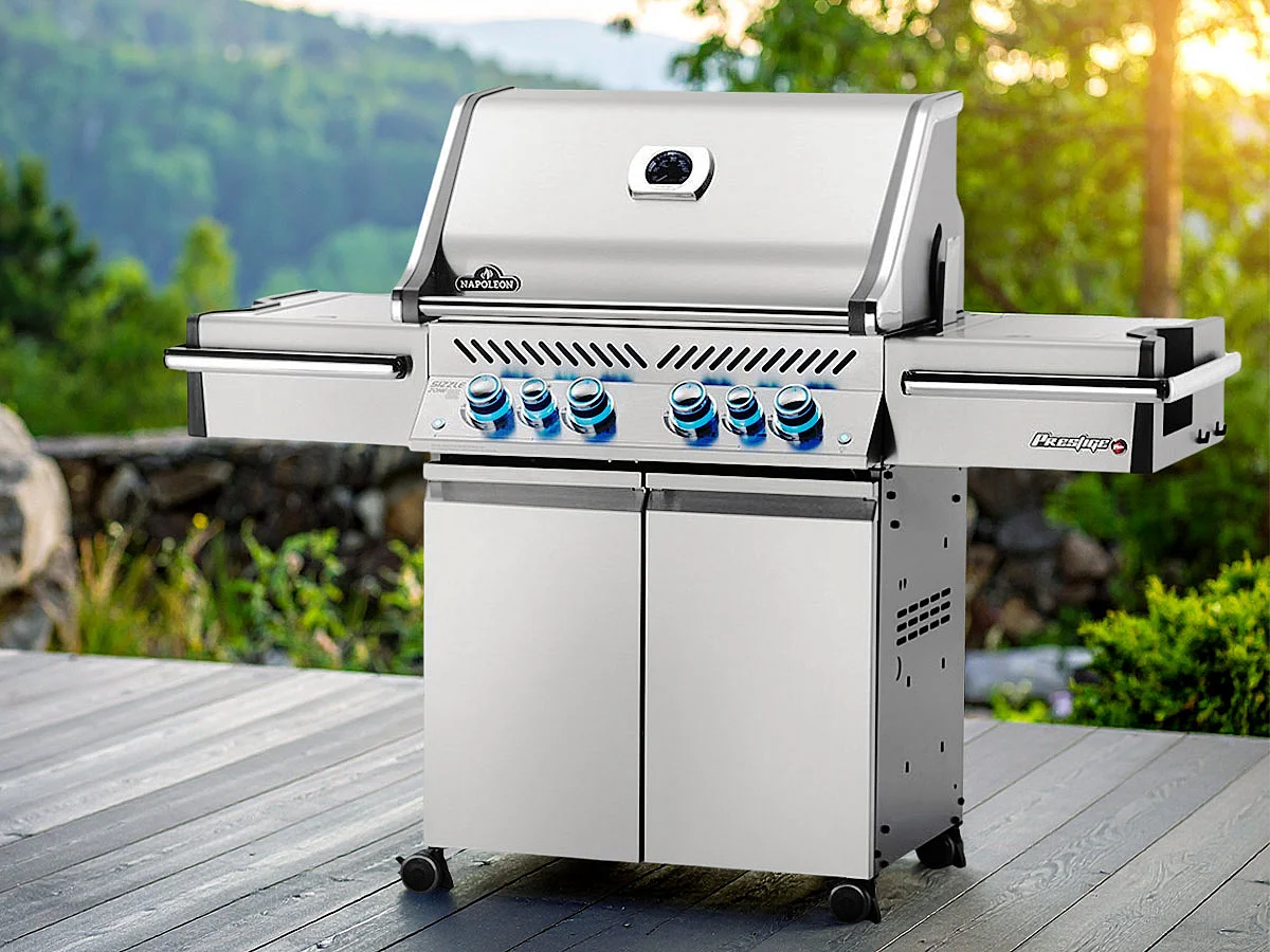 Barbecue à gaz Prestige Pro 500 SIB inox 4 brûleurs + Sizzle Zone + brûleur arrière - Napoleon