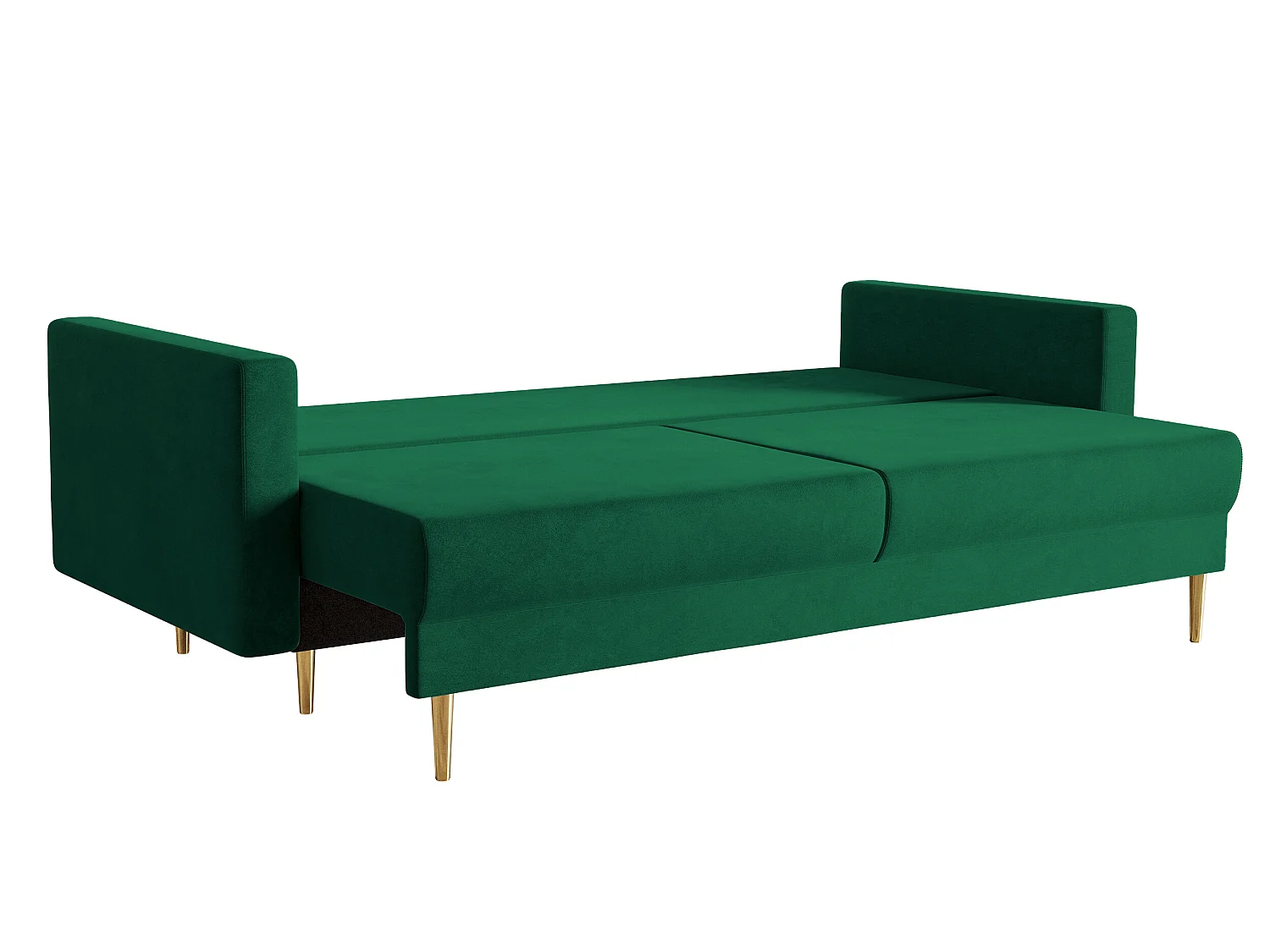 Converteerbare bank - 200 cm - 3 zitplaatsen - hydrofoob fluweel - groen - VALICO