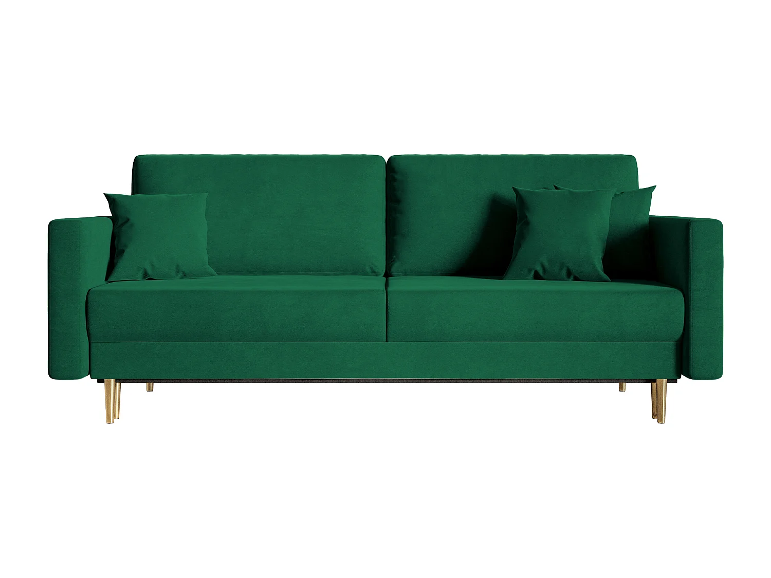 Canapé convertible - 200 cm - 3 places - velours hydrophobe - vert - VALICO