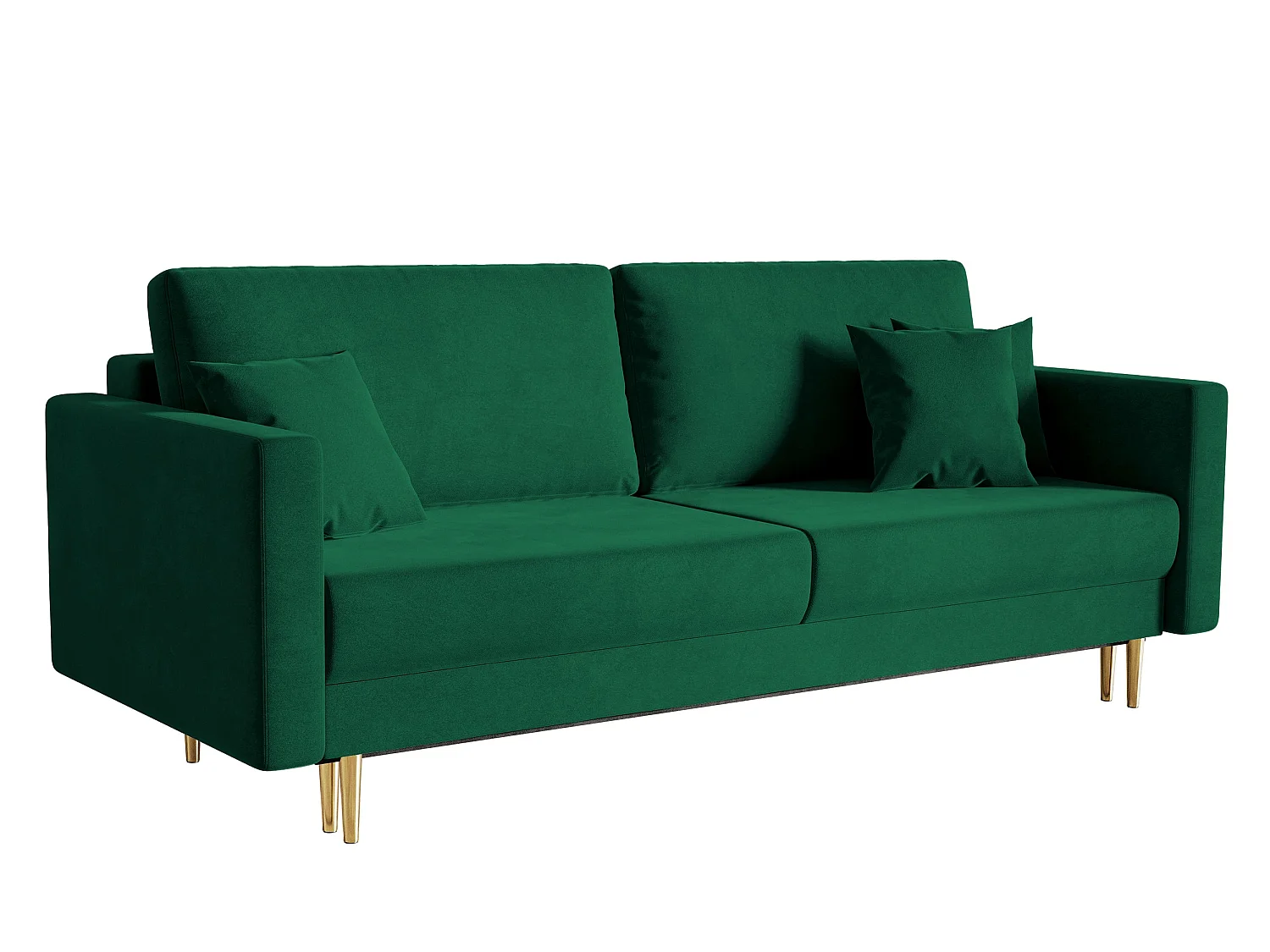 Converteerbare bank - 200 cm - 3 zitplaatsen - hydrofoob fluweel - groen - VALICO