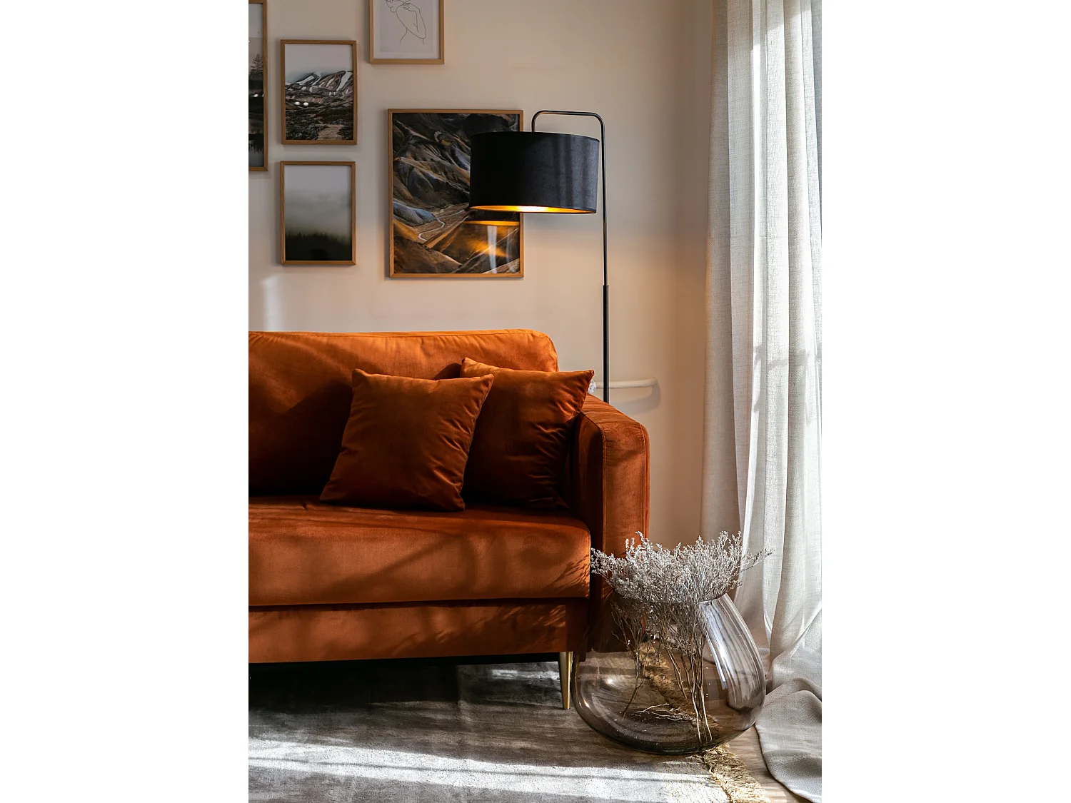 Converteerbare bank - 200 cm - 3 zitplaatsen - hydrofoob fluweel - koper - VALICO