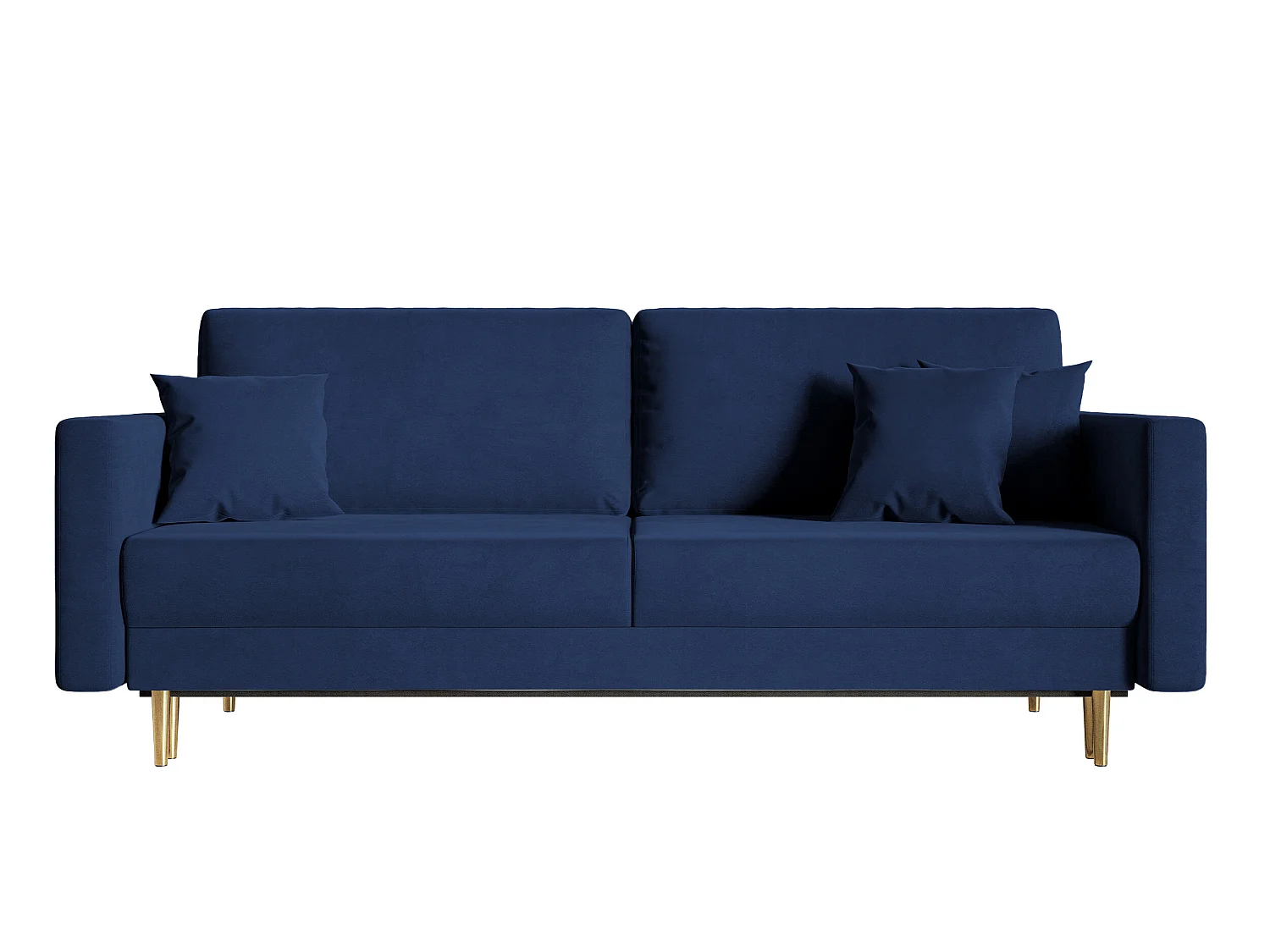 Slaapbank - 200 cm - 3 zitplaatsen - hydrofoob fluweel - marineblauw - VALICO