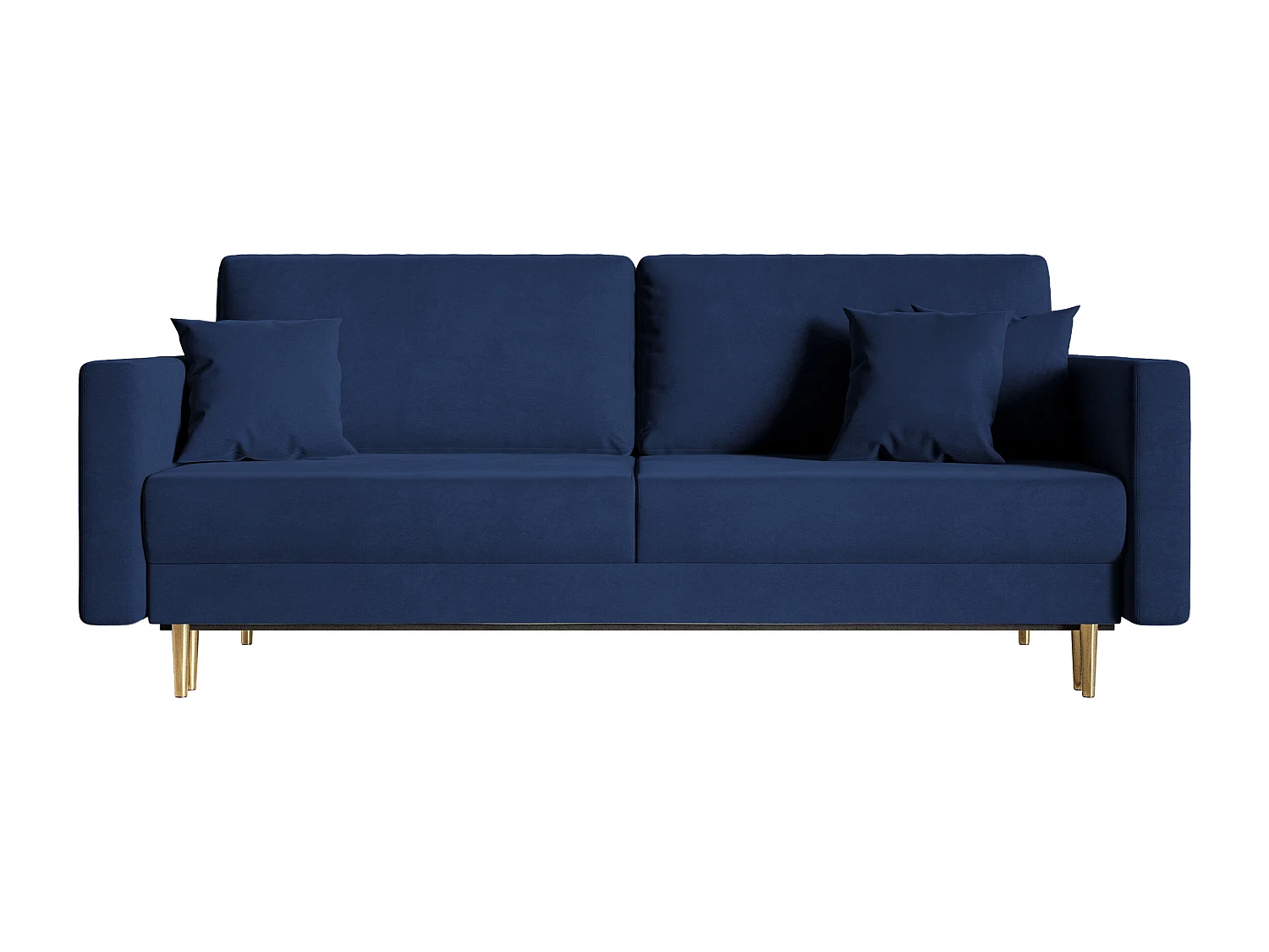 Canapé convertible - 200 cm - 3 places - velours hydrophobe - bleu marin - VALICO