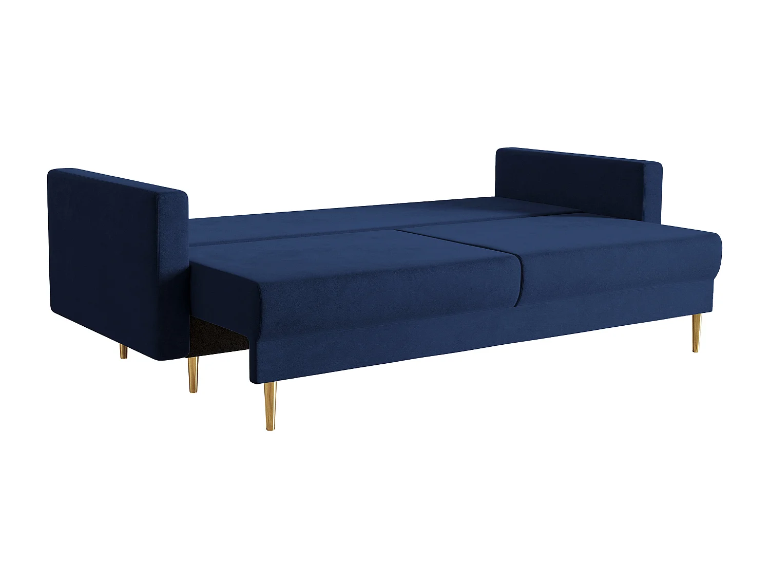 Canapé convertible - 200 cm - 3 places - velours hydrophobe - bleu marin - VALICO